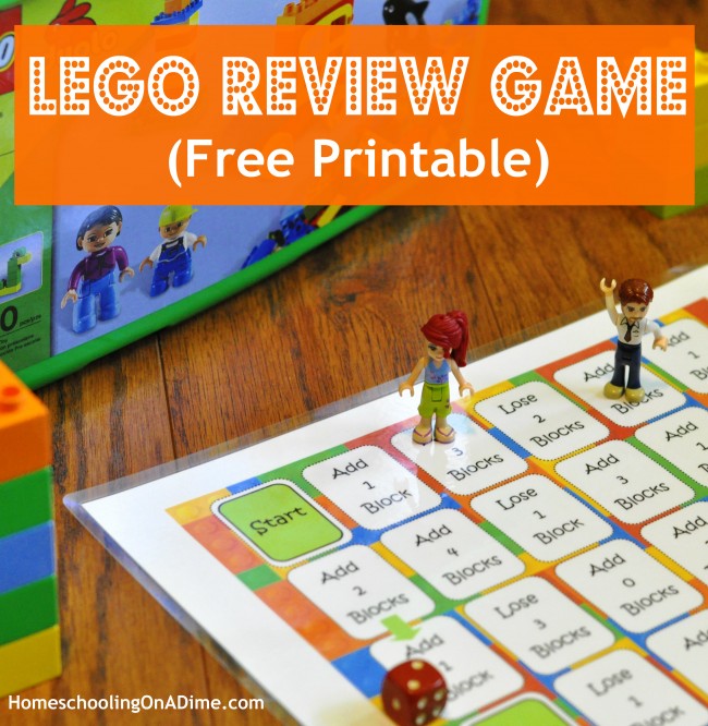 LEGO Game Board Printable for Memory Review Work