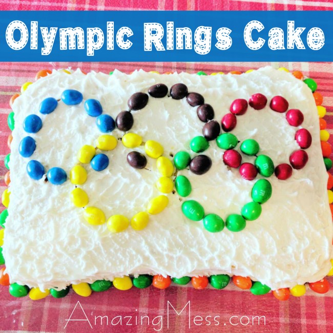 Simple Olympic Rings Cake for an Olympic Theme